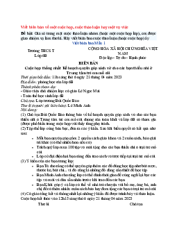 Văn mẫu lớp 6 Chân trời sáng tạo bài Viết biên bản về một cuộc họp, cuộc thảo luận hay một vụ việc
