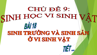 Bài 18: Sự sinh trưởng và sinh sản ở vi sinh vật | Bài giảng PowerPoint môn Sinh học 10 | Cánh diều