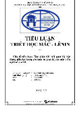 Chủ đề tiểu luận: Hãy phân tích mối quan hệ biện chứng giữa lực lượng sản xuất và quan hệ sản xuất ở làn nghề mà em biết môn Triết học Mác - Lênin | Trường Đại học Kinh doanh và Công nghệ Hà Nội