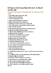 Bài tập so sánh trong tiếng Anh lớp 7 có đáp án chi tiết nhất