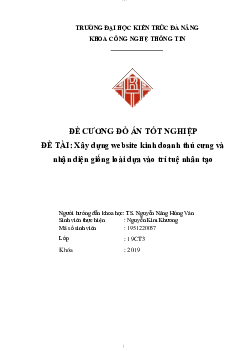 Đề cương đồ án tốt nghiệp: Xây dựng website kinh doanh thú cưng và nhận diện giống loài dựa vào trí tuệ nhân tạo