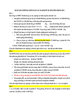 Bài tập môn Kế toán tài chính về Nghiệp vụ (chủ yếu là định khoản)