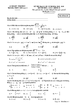 Đề thi KSCL Toán 10 lần 3 năm 2018 – 2019 trường Yên Lạc 2 – Vĩnh Phúc