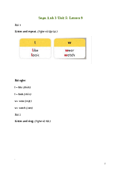 Tiếng Anh lớp 3 Unit 5: Lesson 9 trang 92 Explore Our World