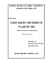 Giáo trình toán dành cho kinh tế và quản trị | Trường Đại học Tài Chính - Marketing
