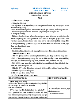 Giáo án Khoa học lớp 4 Tuần 10 | Chân trời sáng tạo