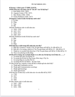 Trắc nghiệm ôn tập Xã hội học đại cương | Đại học Công Đoàn