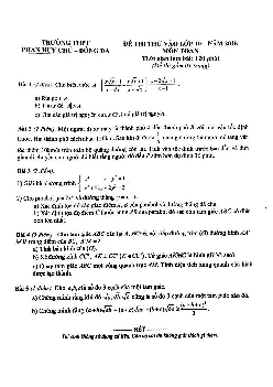 Đề thi thử vào lớp 10 môn Toán năm 2018 trường Phan Huy Chú – Hà Nội