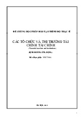 Các tổ chức và thị trường tài Chính tài chính môn Lí luận nhà nước và pháp luật | Trường đại học Mở Hà Nội