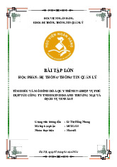 Báo cáo bài tập lớn Tìm hiểu quy trình nghiệp vụ Công ty TNHH Vinfast môn Hệ thống thông tin quản lý | Học viện Ngân hàng