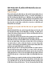 Giới thiệu một số phẩm chất tiêu biểu của con người Việt Nam