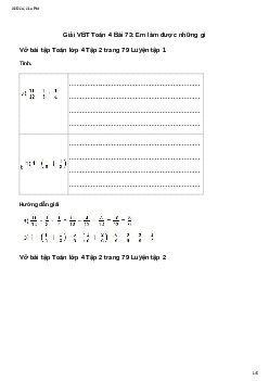 Vở bài tập Toán lớp 4 Bài 73: Em làm được những gì Chân trời sáng tạo