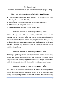 Tập làm văn lớp 3: Viết đoạn văn nêu tình cảm, cảm xúc của em về cảnh vật quê hương | Kết nối tri thức