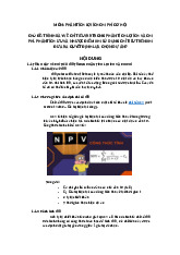 Phân tích lợi ích chi phí môn Phân tích đầu tư | Học viện Nông nghiệp Việt Nam