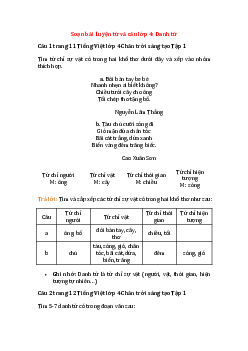 Luyện từ và câu lớp 4: Danh từ trang 11 (Chân trời sáng tạo)