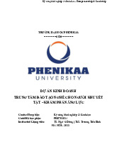 Dự án kinh doanh trung tâm đào tạo nghề cho người khuyết Tật – khám phá năng lực | Bài tiểu luận học phần Kỹ năng khởi nghiệp và lãnh đạo