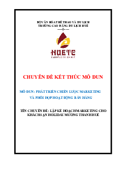 Chuyên đề "Lập kế hoạch marketing cho khách sạn Holiday Mường Thanh Huế"