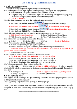 Đề thi Tin học lớp 6 học kì 2 Cánh Diều năm 2024 - Đề 1