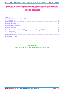 Toàn cảnh đề Toán tuyển sinh lớp 10 trường chuyên năm học 2019 – 2020