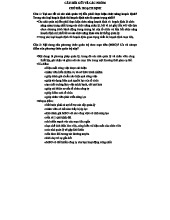 CÂU HỎI VỀ HOẠCH ĐỊNH CHIẾN LƯỢC TRONG QUẢN TRỊ DOANH NGHIỆP