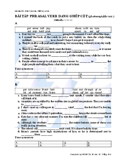 Ôn thi vào 10 Tiếng Anh bài tập PHRASAL VERB (có đáp án)