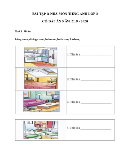 Phiếu bài tập ở nhà tiếng Anh lớp 3 - Ngày 19/03