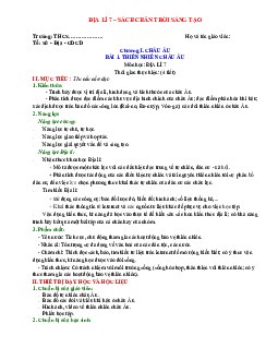 Giáo án Địa lí 7 Bài 1: Thiên nhiên Châu Âu sách Chân trời sáng tạo
