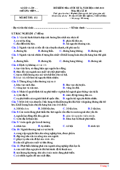 Đề thi cuối học kỳ 2 môn địa 10 năm học 2020-2021 (có đáp án)