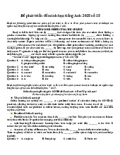 Đề phát triển đề minh họa tiếng Anh 2025 số 15