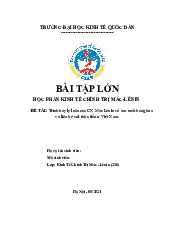 Bài Tập Lớn Môn Kinh Tế Chính Trị Mác-Lênin - Sản Xuất Hàng Hóa| Đại học Kinh Tế Quốc Dân