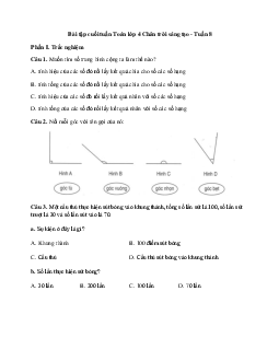 Bài tập cuối tuần Toán lớp 4 Chân trời sáng tạo - Tuần 8