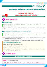 Chuyên đề phương trình và hệ phương trình Toán 9 Chân Trời Sáng Tạo