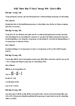 Giải Toán 11 Bài 3: Đường thẳng và mặt phẳng song song | Cánh diều