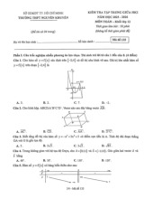 Đề giữa HK1 Toán 12 năm 2025 – 2026 trường THPT Nguyễn Khuyến – TP HCM