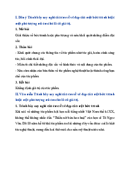 Trình bày suy nghĩ của em về vẻ đẹp của một bức tranh hoặc một pho tượng mà em cho là có giá trị | Văn mẫu 11 Cánh diều