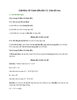 Giải Hóa 10 Bài 10: Liên kết ion Cánh diều