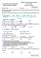 Đề khảo sát Toán 12 năm 2024 – 2025 trường THPT Thuận Thành 1 – Bắc Ninh