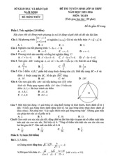 Đề tuyển sinh lớp 10 môn Toán năm 2025 – 2026 sở GD&ĐT Nam Định