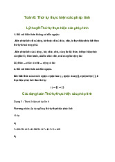 Bài tập Toán lớp 6: Thứ tự thực hiện các phép tính