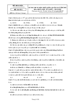 TOP 12 đề thi thử THPT Quốc gia năm 2018 môn sinh học (có đáp án và lời giải chi tiết)