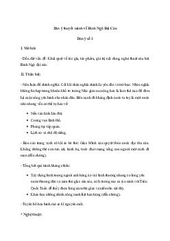 Thuyết minh tác phẩm Bình Ngô đại cáo | Văn mẫu lớp 10 Kết Nối Tri thức