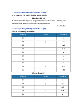 Giải VBT môn Tiếng việt 2 - Bài 2: Làm việc thật là vui | Chân trời sáng tạo