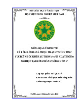 Đề tài: đánh giá thực trạng thích ứng với biến đổi khí hậu trong sản xuất nông nghiệp tại đồng bằng sông hồng Môn: địa lý kinh tế