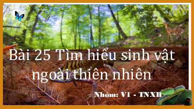 Chủ đề 8. Bài 25: Tìm hiểu sinh vật ngoài thiên nhiên | Bài giảng PowerPoint KHTN 6 | Cánh diều