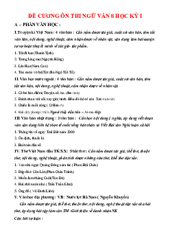 Đề cương ôn thi Văn 8 HK1 (có đáp án)