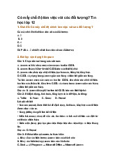 Có mấy chế độ làm việc với các đối tượng? Tin học lớp 12