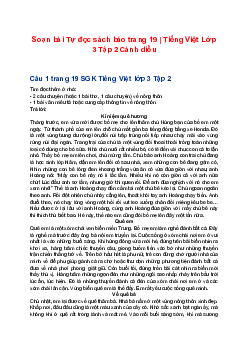 Soạn bài Tự đọc sách báo trang 19 | Tiếng Việt Lớp 3 Tập 2 Cánh diều