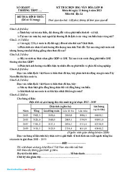 Đề Thi HSG Địa Lí 10 Cấp Trường 2022-2023 (có đáp án)