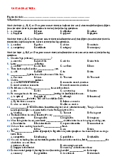 Bài kiểm tra trắc nghiệm - UNIT 40: PRACTICE 1 | Tiếng Anh 12