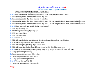 Bộ đề kiểm tra giữa học kỳ 2 KHTN 7 (có đáp án và đặc tả)